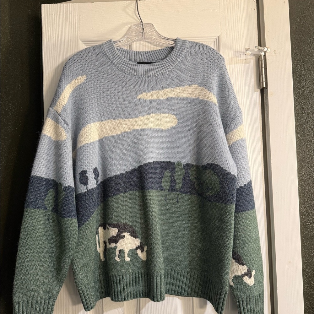 Scenic Landscape Sweater - Blue and Green